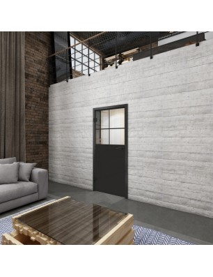 Ganzglastür Loft Schwarzlack 23 Auf Klarglas
