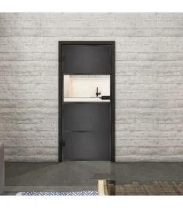 Ganzglastür Loft Schwarzeisen Genietet 26 Auf Klarglas