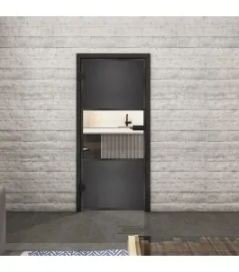 Ganzglastür Loft Schwarzeisen Genietet 27 Auf Klarglas