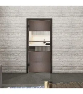 Ganzglastür Loft Rosteisen Genietet 25 Auf Klarglas