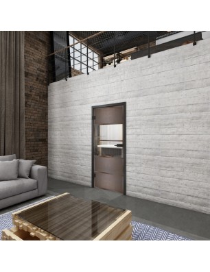 Ganzglastür Loft Rosteisen Genietet 25 Auf Klarglas