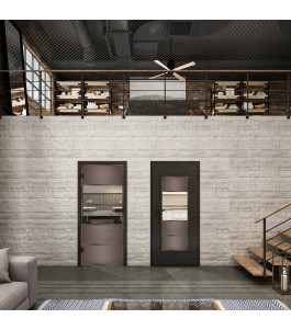 Ganzglastür Loft Rosteisen Genietet 25 Auf Klarglas