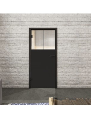 Ganzglastür Loft Schwarzlack 25 Auf Klarglas