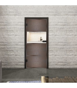 Ganzglastür Loft Rosteisen Genietet 26 Auf Klarglas