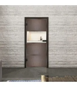 Ganzglastür Loft Rosteisen Genietet 26 Auf Klarglas