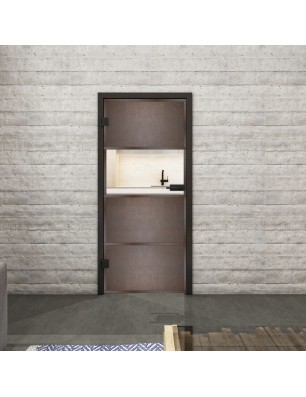 Ganzglastür Loft Rosteisen Genietet 26 Auf Klarglas