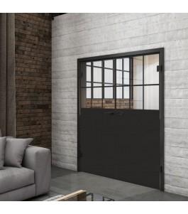 Ganzglastür Loft Schwarzlack 27 Auf Klarglas