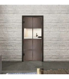 Ganzglastür Loft Rosteisen Genietet 29 Auf Klarglas