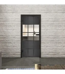 Ganzglastür Loft Schwarzeisen Genietet 31 Auf Klarglas