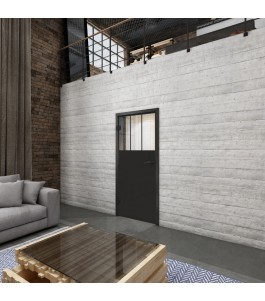 Ganzglastür Loft Schwarzlack 29 Auf Klarglas