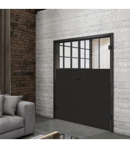 Ganzglastür Loft Schwarzlack 29 Auf Klarglas