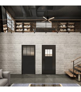 Ganzglastür Loft Schwarzlack 29 Auf Klarglas