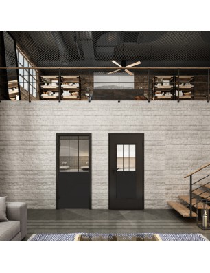 Ganzglastür Loft Schwarzlack 30 Auf Klarglas