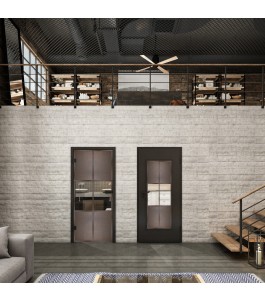 Ganzglastür Loft Rosteisen Genietet 30 Auf Klarglas