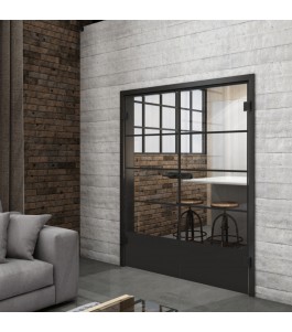 Ganzglastür Loft Schwarzlack 31 Auf Klarglas