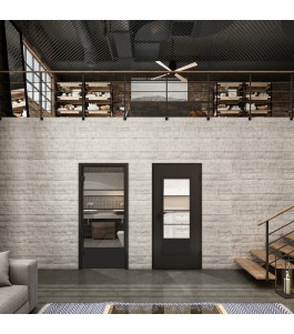 Ganzglastür Loft Schwarzlack 31 Auf Klarglas