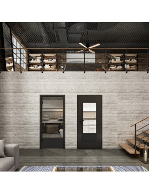 Ganzglastür Loft Schwarzlack 31 Auf Klarglas
