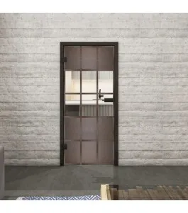 Ganzglastür Loft Rosteisen Genietet 31 Auf Klarglas