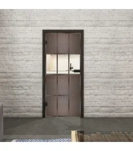 Ganzglastür Loft Rosteisen Genietet 32 Auf Klarglas