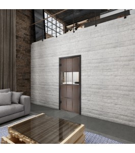 Ganzglastür Loft Rosteisen Genietet 32 Auf Klarglas