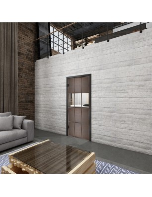 Ganzglastür Loft Rosteisen Genietet 32 Auf Klarglas