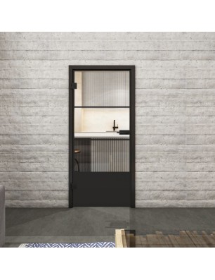 Ganzglastür Loft Schwarzlack 32 Auf Klarglas