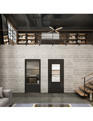 Ganzglastür Loft Schwarzlack 32 Auf Klarglas