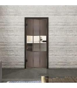 Ganzglastür Loft Rosteisen Genietet 33 Auf Klarglas