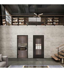 Ganzglastür Loft Rosteisen Genietet 33 Auf Klarglas