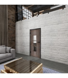 Ganzglastür Loft Rosteisen Genietet 34 Auf Klarglas