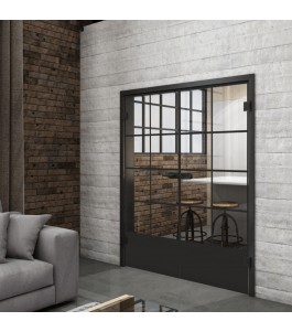 Ganzglastür Loft Schwarzlack 34 Auf Klarglas