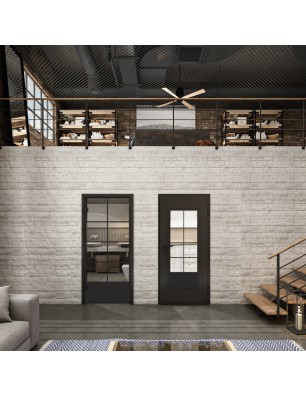 Ganzglastür Loft Schwarzlack 34 Auf Klarglas