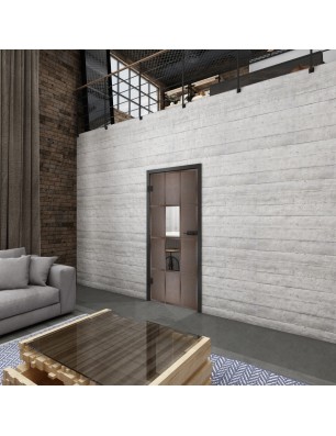 Ganzglastür Loft Rosteisen Genietet 35 Auf Klarglas