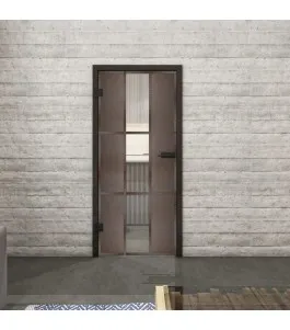 Ganzglastür Loft Rosteisen Genietet 36 Auf Klarglas