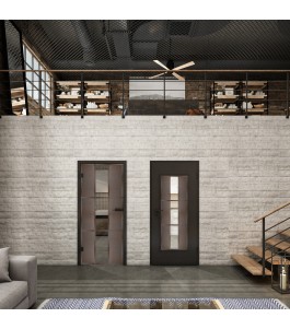 Ganzglastür Loft Rosteisen Genietet 36 Auf Klarglas