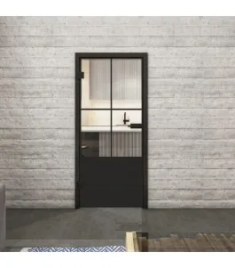 Ganzglastür Loft Schwarzlack 36 Auf Klarglas