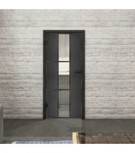 Ganzglastür Loft Schwarzeisen Genietet 36 Auf Klarglas