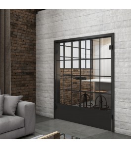 Ganzglastür Loft Schwarzlack 37 Auf Klarglas