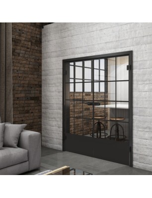 Ganzglastür Loft Schwarzlack 37 Auf Klarglas