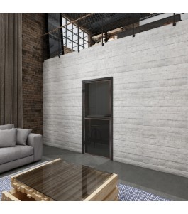 Ganzglastür Loft Rosteisen Genietet 04 Auf Grauglas