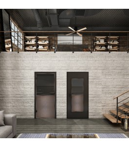 Ganzglastür Loft Rosteisen Genietet 16 Auf Grauglas