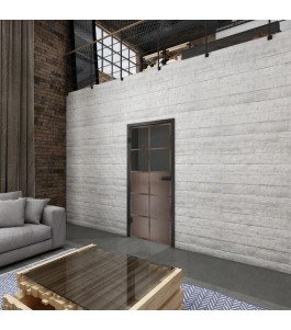 Ganzglastür Loft Rosteisen Genietet 17 Auf Grauglas
