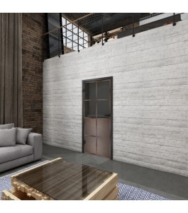 Ganzglastür Loft Rosteisen Genietet 18 Auf Grauglas