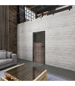Ganzglastür Loft Rosteisen Genietet 19 Auf Grauglas