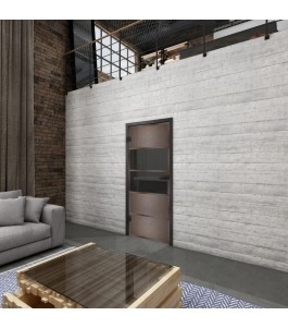 Ganzglastür Loft Rosteisen Genietet 25 Auf Grauglas