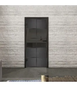 Ganzglastür Loft Schwarzeisen Genietet 28 Auf Grauglas