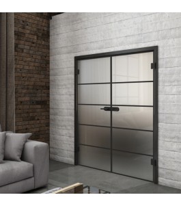 Ganzglastür Loft Schwarzlack 01 Blickdicht-modernes Zuhause