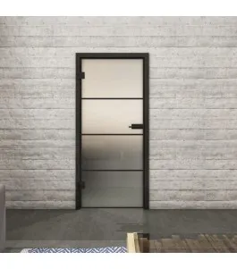 Ganzglastür Loft Schwarzlack 02 Blickdicht-modernes Zuhause