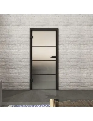 Ganzglastür Loft Schwarzlack 02 Blickdicht-modernes Zuhause