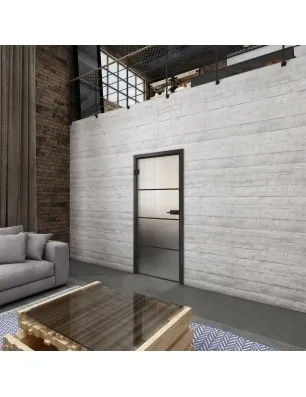 Ganzglastür Loft Schwarzlack 02 Blickdicht-modernes Zuhause